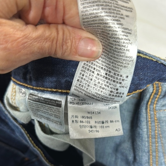 Levi's 522 Men's Straight Jeans - Dark Blue 34x34 - Picture 5 of 8